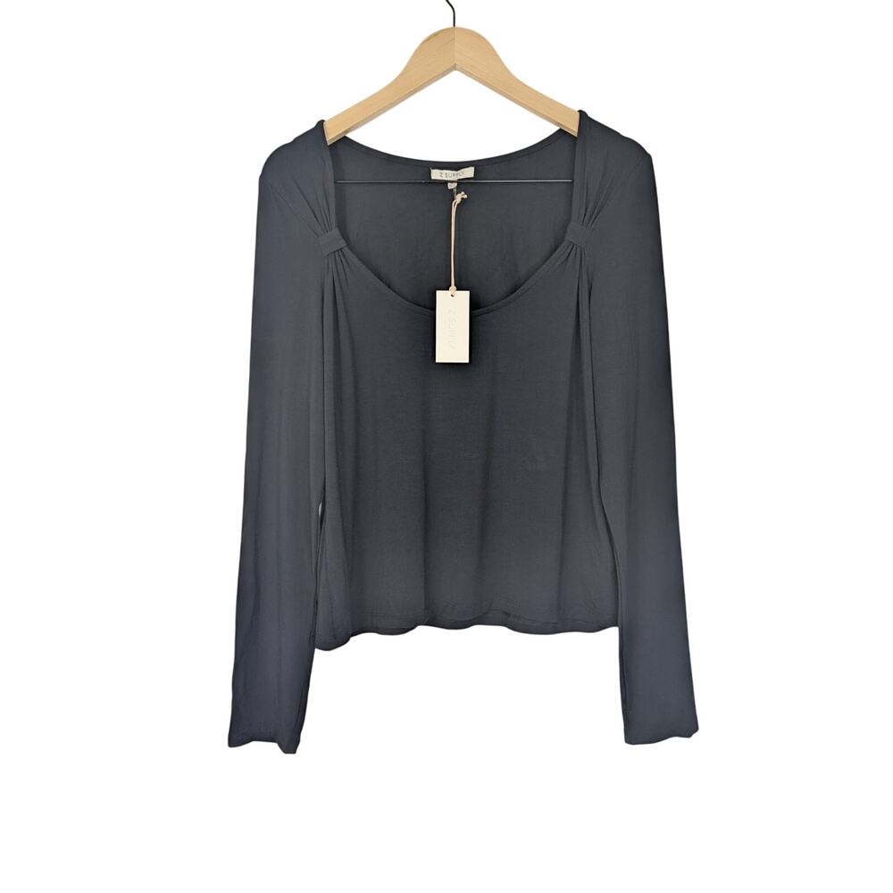 NWT Z Supply Black Scoop Neck Long Sleeve Tee